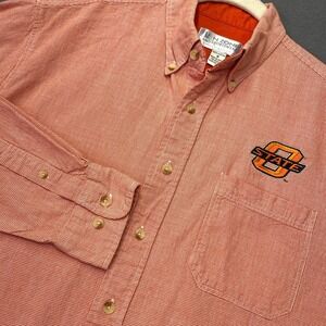 VTG Oklahoma State Cowboys Mens Medium Long Sleeve Button Up Shirt Houndstooth